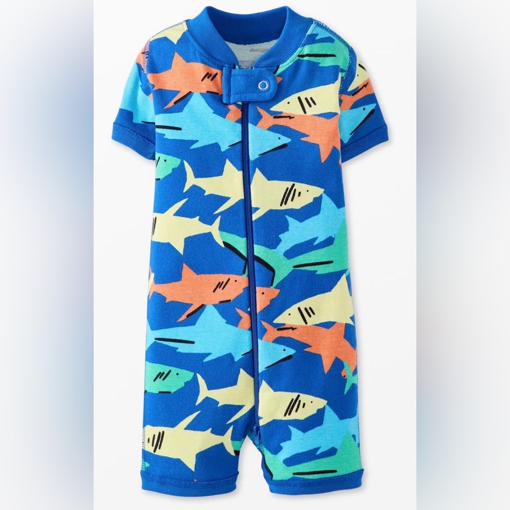 Hanna Andersson Organic Cotton Shark Print Romper